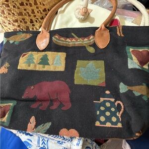 Chic Black and Brown Patterned Tote Bag